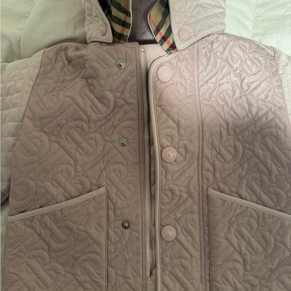Burberry Pink Quilted Kids Raincoat - Picture 2 of 8
